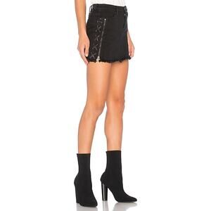 Blank NYC Lace Up Mini Skirt Black Size 31